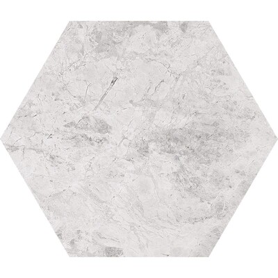 Silver Clouds Polished Hexagon Waterjet Marble Tiles 5 25/32×5