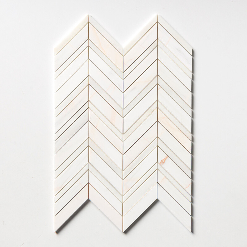 Confetti Honed Chevron Fusion Marble Mosaics 16×11 7/8