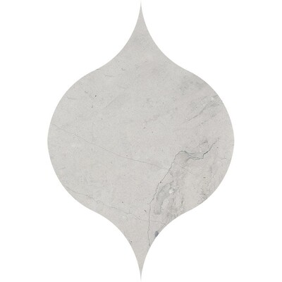 Thala Gray Honed Winter Leaf Limestone Waterjet Mosaics 4 7/8x6 13/16