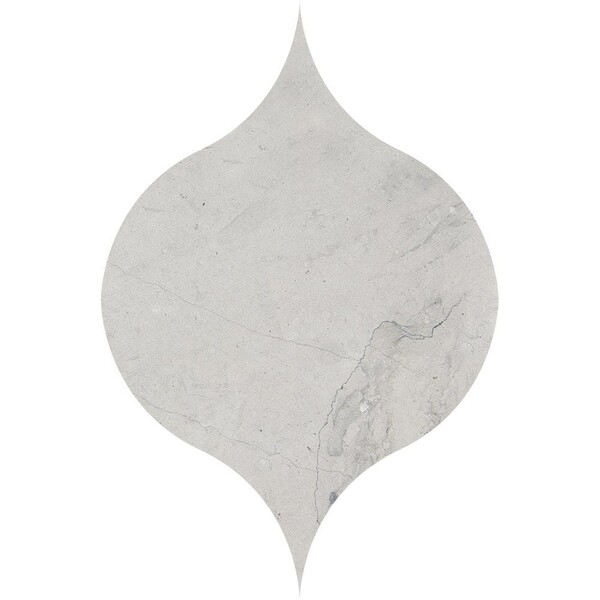 Thala Gray Honed Winter Leaf Limestone Waterjet Mosaics 4 7/8×6 13/16