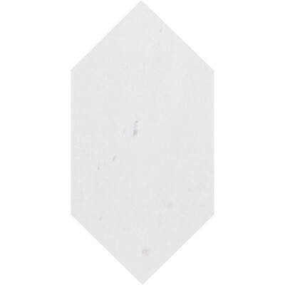 Aspen White Honed Large Picket Waterjet Marble Tiles 6×12
