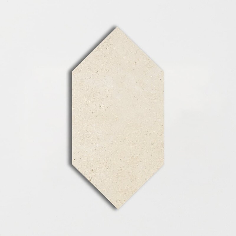 Jerusalem Light Honed Large Picket Waterjet Limestone Waterjet Mosaics 6×12