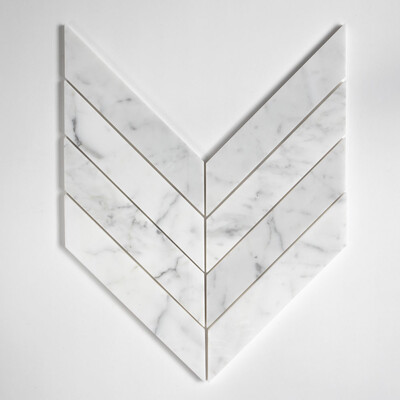 Mosaico de mármol trapezoidal apomazado Serenity 10x13