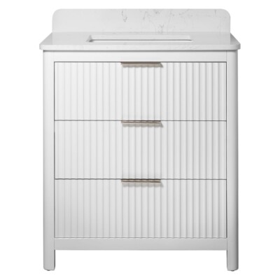 Carrara Gunningham White Bathroom Vanities 31×22