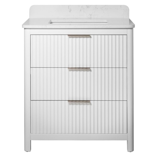 Carrara Gunningham White Bathroom Vanities 31×22