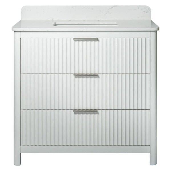 Carrara Gunningham White Bathroom Vanities 37×22