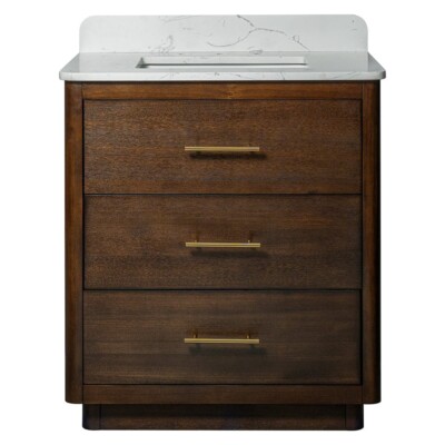Carrara Contour Warm Walnut Bathroom Vanities 31×22