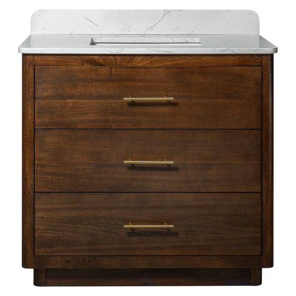 Carrara Contour Warm Walnut Bathroom Vanities 37×22