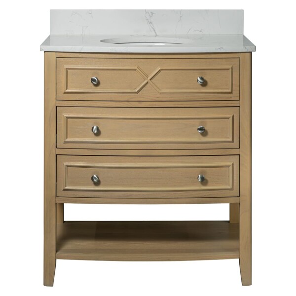 Carrara Halcyon Light Oak Bathroom Vanities 37×19