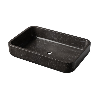 Iris Black Honed Oasis Marble Sink 18×22