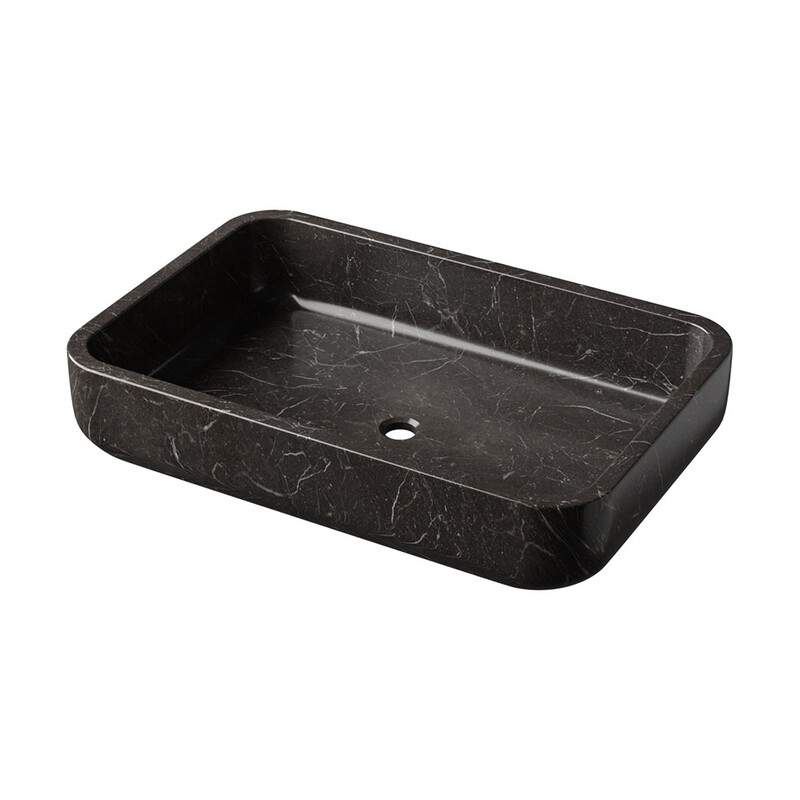 Iris Black Honed Oasis Marble Sink 18×22