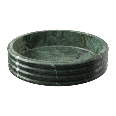 Verde Tia Honed Fluted Marble Sink 18×6