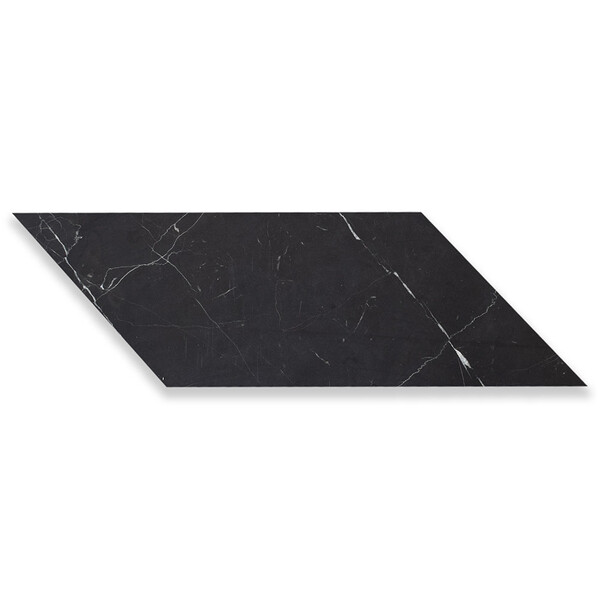 Black Honed Chevron Marble Tile 5×17
