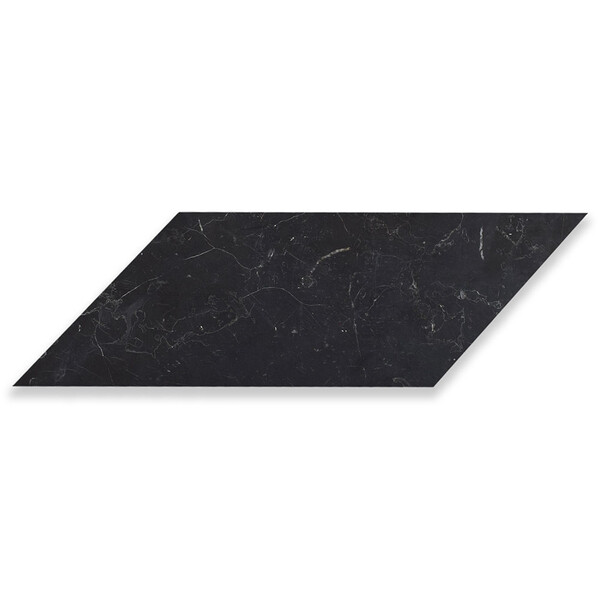 Black Honed Chevron Marble Tile 5×17