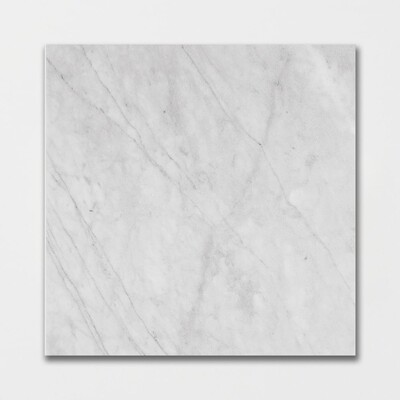 Carrara T Honed Marble Tile 18x18