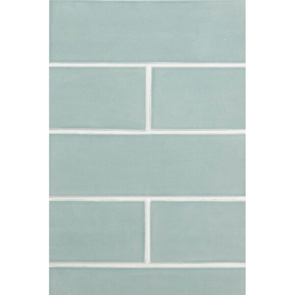 Sage Glossy Subway Ceramic Tiles 4×12