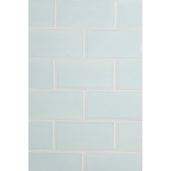 Seafoam Glossy Subway Ceramic Tiles 3×6