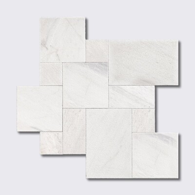 Fantasy White Textura Seal Marble Pavers Versailles Pattern