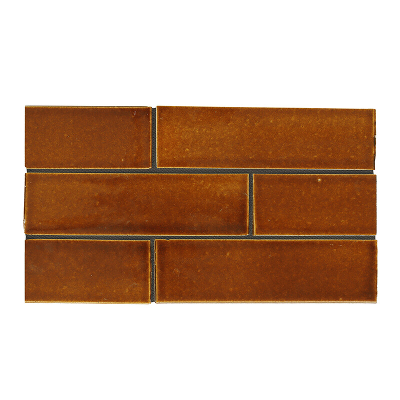 Malerie Nut Glossy Glazed Terracotta Tiles 2 1/8×7 1/2