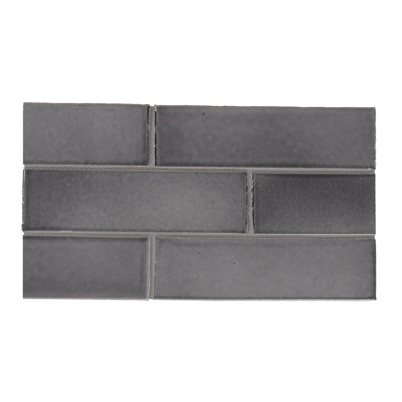 Fedora Gray Glossy Glazed Terracotta Tiles 2 1/8×7 1/2