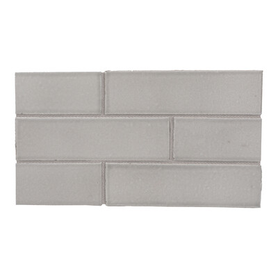 Doric Gray Glossy Thin Brick Tiles 2 1/8×7 1/2