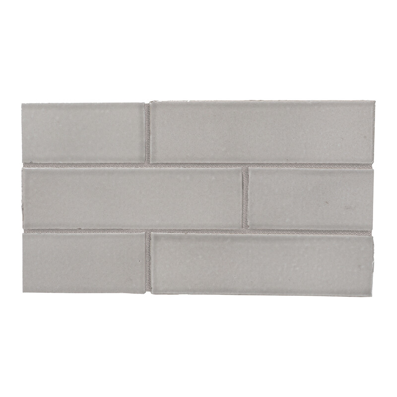 Doric Gray Glossy Glazed Terracotta Tiles 2 1/8×7 1/2