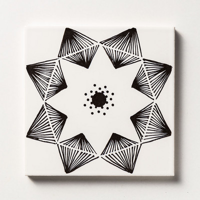 Black Diamonds Glossy Ceramic Tiles 6×6