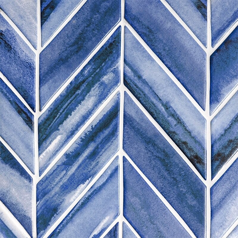 Mist Matte Chevron Ceramic Tiles 2×6