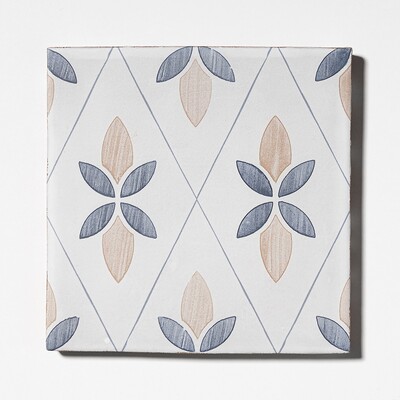 Jaunty Leaves Matte Glazed Terracotta Tiles 6×6