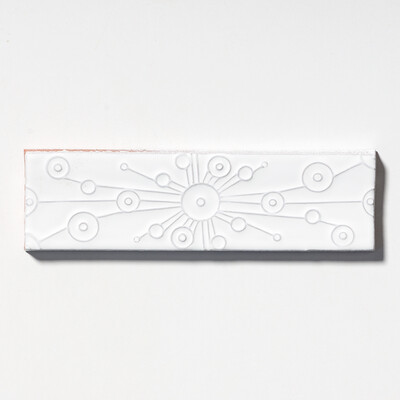 Royal White Glossy Stellar Terracotta Accent Tiles 2 1/4×7 7/8