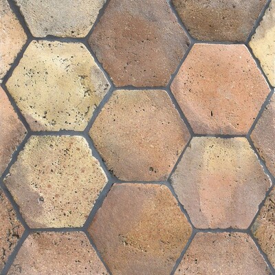Regenerado Natural Hexagon Terracotta Tile 6x6