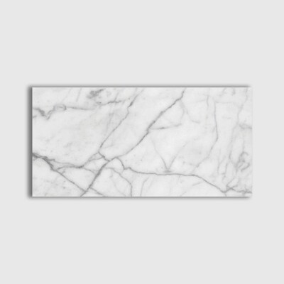 Italian Carrara Polished Marble Tile 6x12
