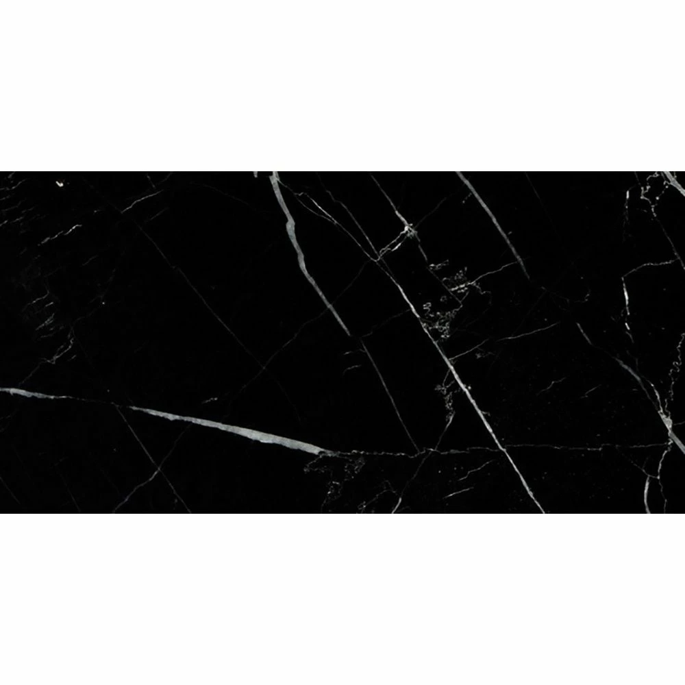 Black Polished Marble Tile, 12x24x3/8