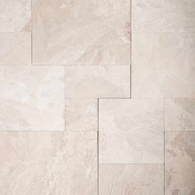 Royal Beige Leather French Pattern Marble Pavers Various