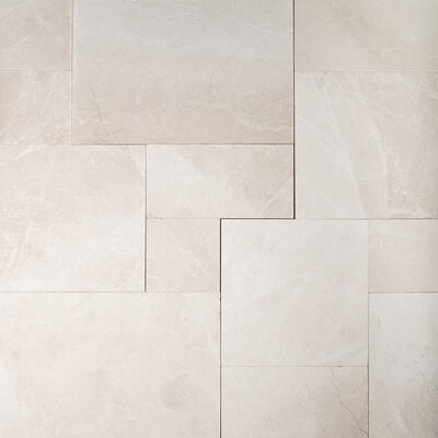 Vanilla Shadow Leather French Pattern Marble Pavers Various