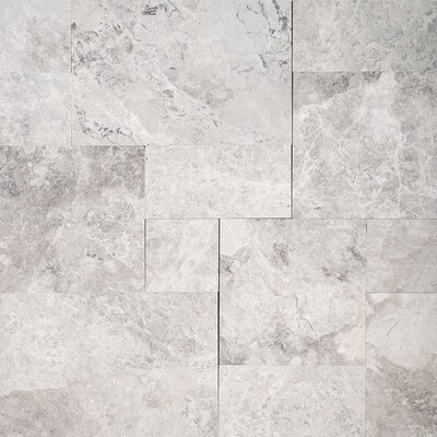 Wynwood Gray Brushed French Pattern Marble Pavers Various