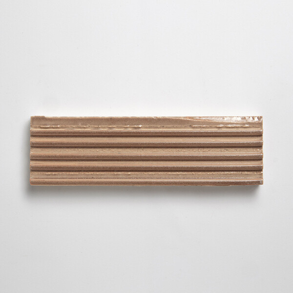 Rose Leather Fluted Thin Brick Tiles 2 1/4×7 9/16