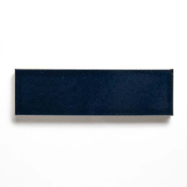 Navy Leather Subway Glazed Terracotta Tiles 2 1/4×7 9/16