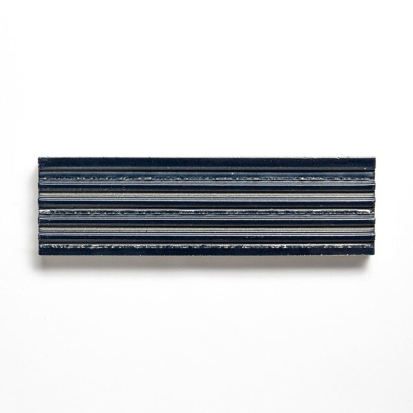 Navy Leather Fluted Glazed Terracotta Tiles 2 1/4×7 9/16