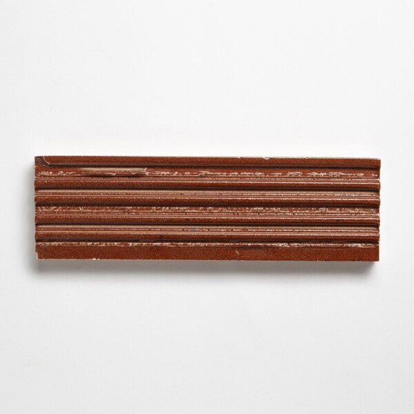 Crimson Leather Fluted Glazed Terracotta Tiles 2 1/4×7 9/16