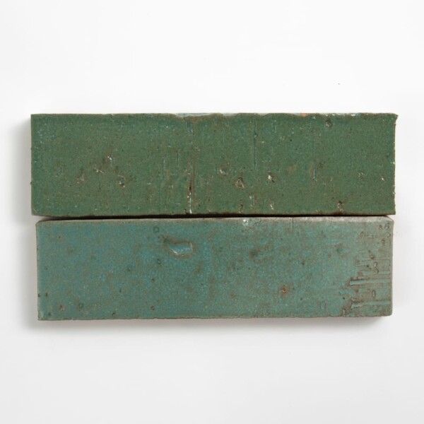 Azulejo cerámico rústico verde mar 2 3/4×9 3/4