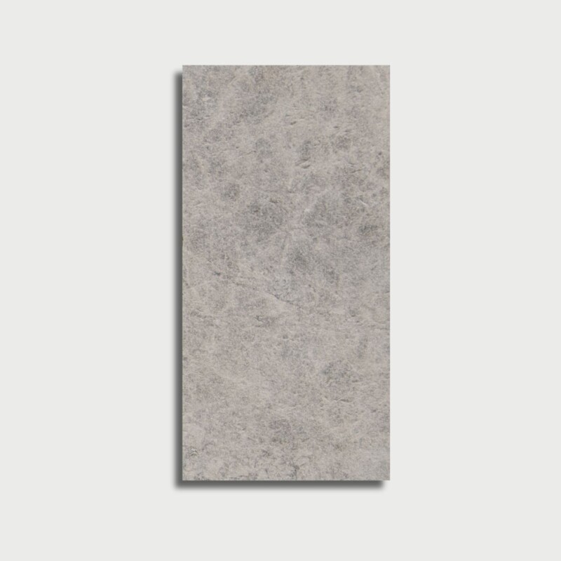 Tundra Grey Leather Marble Pavers 6×12