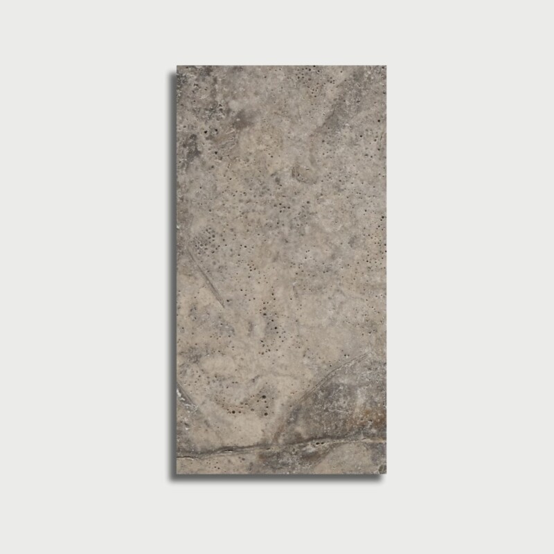 Adoquines de travertino plateado envejecido de 6×12