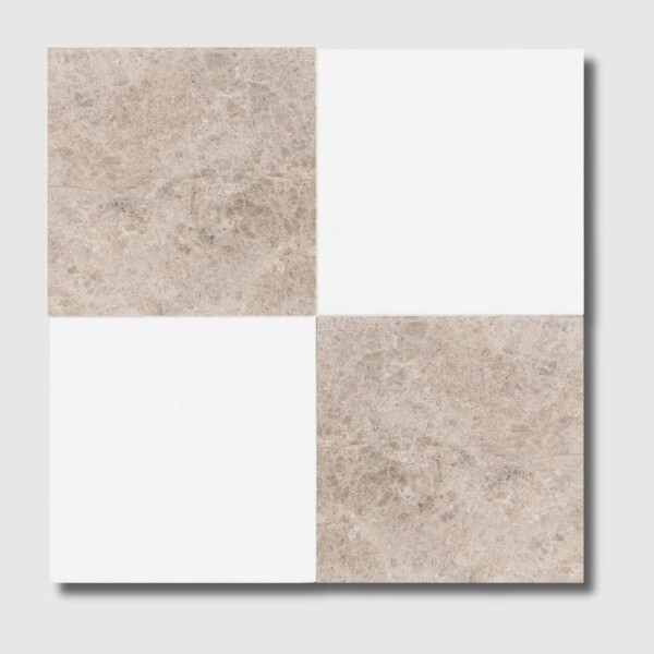 Azulejos de mármol Thassos Extra pulidos con patrón de tablero de ajedrez, color azul cielo, 12x12