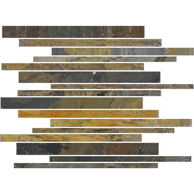 California Natural Cleft Gold Vertix Slate Mosaic 12x12