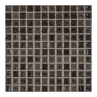 Anthracite Glossy 1x1 Porcelain Mosaic 9 1/16x9 1/16