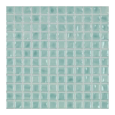 Ice Blue Glossy 1x1 Porcelain Mosaic 9 1/16x9 1/16