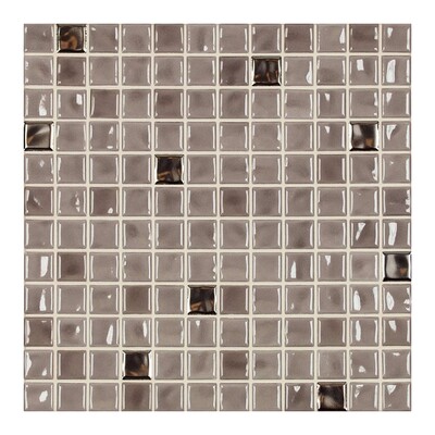 Mosaico de porcelana esmaltado metalizado 1x1 9 1/16x9 1/16