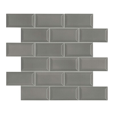 Ash Grey Glazed Staggered Joint Porcelain Mosaic 2x4