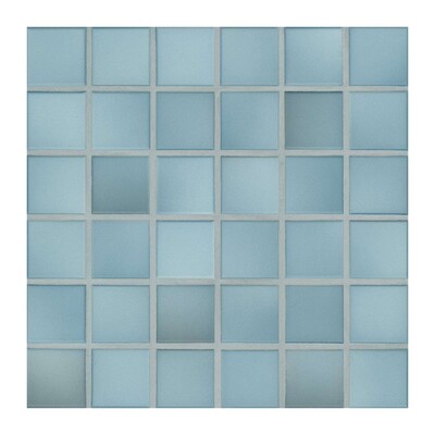 Azul Denim Esmaltado 1x1 Mosaico de Porcelana 9 1/16x9 1/16